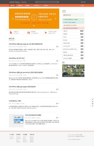 橙色两栏博客wordpress主题